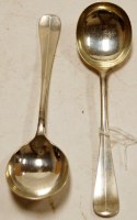 Lot 295 - A pair of 19th century silver soup spoons in...