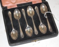 Lot 297 - A cased set of six mid 20th century silver...