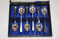 Lot 301 - A cased set of six mid 20th century silver...