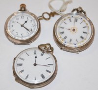 Lot 537 - A Continental 800 silver open faced pocket...