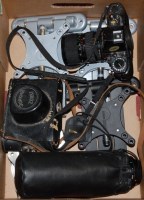 Lot 711 - A box containing cameras and accessories