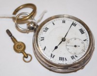 Lot 535 - A late 19th century silver cased open faced...