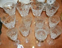 Lot 166 - A set of five Waterford cut crystal wine hocks;...