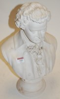 Lot 169 - A plaster portrait bust of Mozart, on socle...