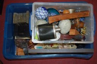 Lot 176 - Two boxes of miscellaneous items to include;...