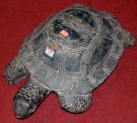 Lot 197 - A large carved wooden figure of a turtle
