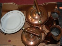 Lot 203 - A box of miscellaneous metalwares to include;...
