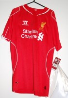 Lot 678 - A Liverpool football shirt, signed by Steven...