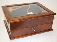 Lot 681 - A modern burr yew pen display case, bearing...
