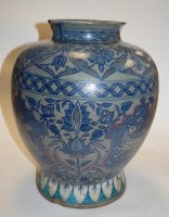 Lot 8 - A large Isnik pottery vase of baluster form,...