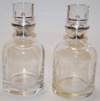 Lot 22 - A pair of modern heavy glass decanters and...