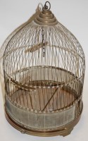 Lot 30 - An early 20th century brass and wirework birdcage