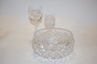 Lot 40 - A set of six cut glass wine hocks; together...