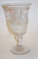 Lot 44 - A Victorian glass pedestal celery vase, etched...