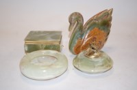 Lot 45 - A small collection of onyx items to include a...
