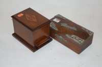 Lot 66 - An Edwardian oak and silver mounted table...