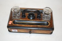 Lot 68 - A Victorian walnut and ebonised desk stand...