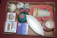 Lot 96 - A box of miscellaneous china to include Wade...