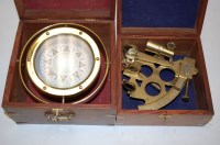 Lot 113 - A reproduction brass ships compass, boxed;...