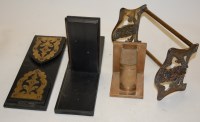 Lot 120 - A Victorian ebonised brass mounted book-slide;...