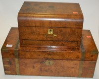 Lot 122 - A large Victorian walnut and brass bound...