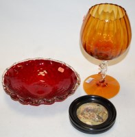 Lot 125 - A Victorian Prattware pot lid; together with a...