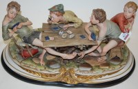 Lot 130 - A large Capo di Monte porcelain figure group;...