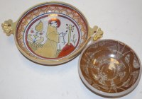 Lot 135 - A 20th century lustre twin handled shallow...