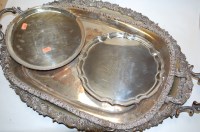 Lot 149 - A Victorian silver plated twin handled gallery...