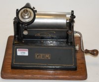 Lot 150 - An early 20th century oak cased Edison Gem...