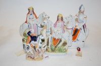 Lot 53 - A pair of Victorian Staffordshire flat back...