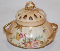 Lot 228A - A circa 1900 Royal Worcester blush ivory pot...