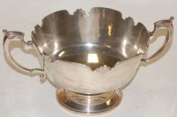 Lot 247 - A George V silver twin handled pedestal bowl...