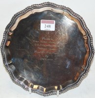 Lot 248 - A modern silver waiter having a presentation...