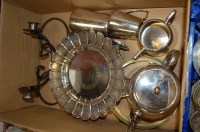 Lot 321 - A box of miscellaneous silver plated wares to...