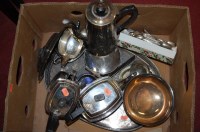 Lot 330 - Two boxes of miscellaneous silver plated wares...
