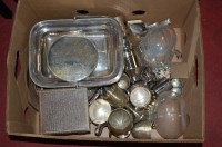 Lot 331 - A box of miscellaneous silver plated wares to...
