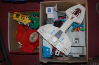 Lot 346 - Two boxes of mixed loose children's toys, to...
