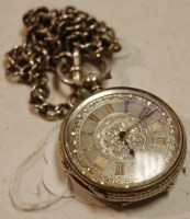 Lot 362 - A continental 800 silver cased open face...