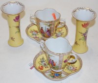Lot 222 - A pair of early 20th century Dresden porcelain...