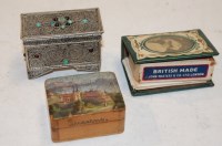 Lot 398 - A jewelled filigree miniature trinket box,...