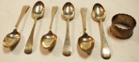 Lot 406 - A set of six silver teaspoons in the Old...