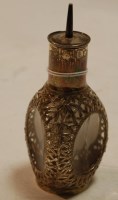Lot 357 - A Chinese silver mounted glass scent bottle,...