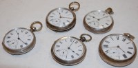 Lot 359 - Five various circa 1900 silver cased gents'...
