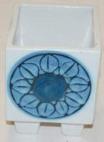 Lot 208 - A 1970s Troika glazed pottery vase, of square...