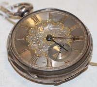 Lot 374 - A late Victorian silver cased gents open faced...