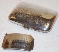 Lot 376 - A silver pocket cigarette case together with a...
