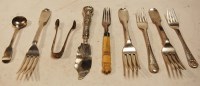 Lot 414 - Assorted principally silver flatwares to...