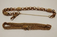 Lot 421 - A 9ct gold bracelet, 11g, together with one...