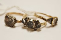 Lot 436 - Three various 19th century yellow metal and...